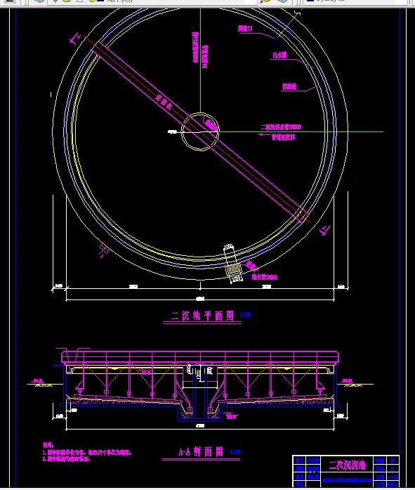 一号图二沉池平剖面图