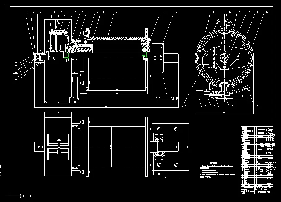 卷筒机构装配图