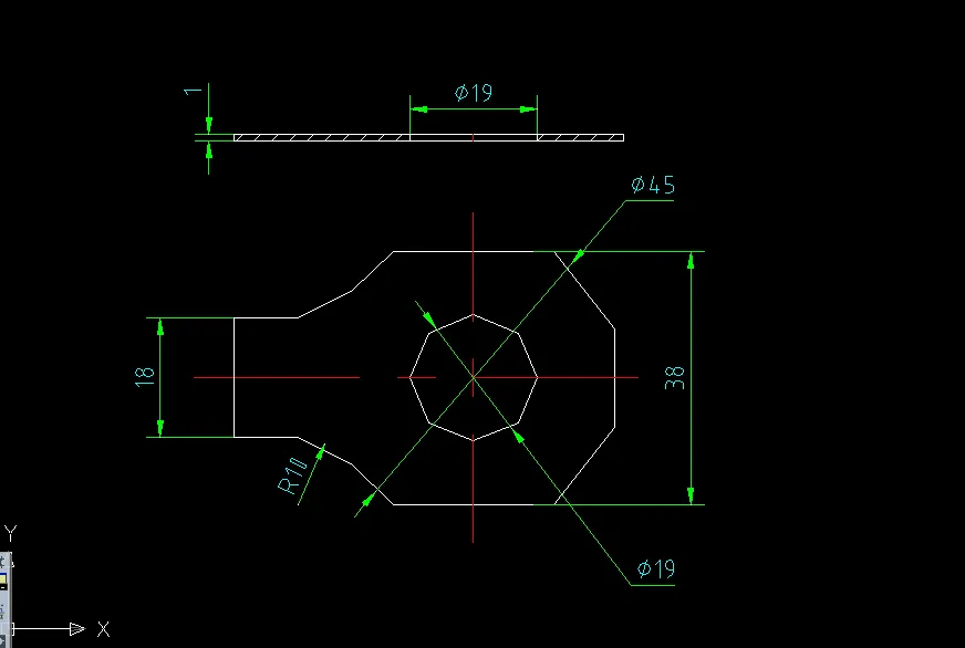 B491-单耳垫片-单耳止动垫圈的冲孔落料模具设计-外径45高38