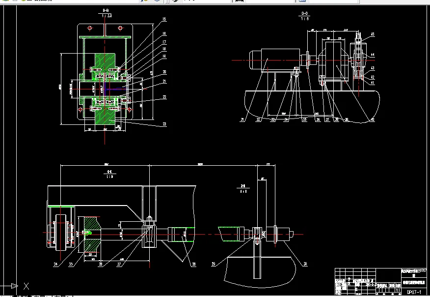 移钢车装配体剖视图A1