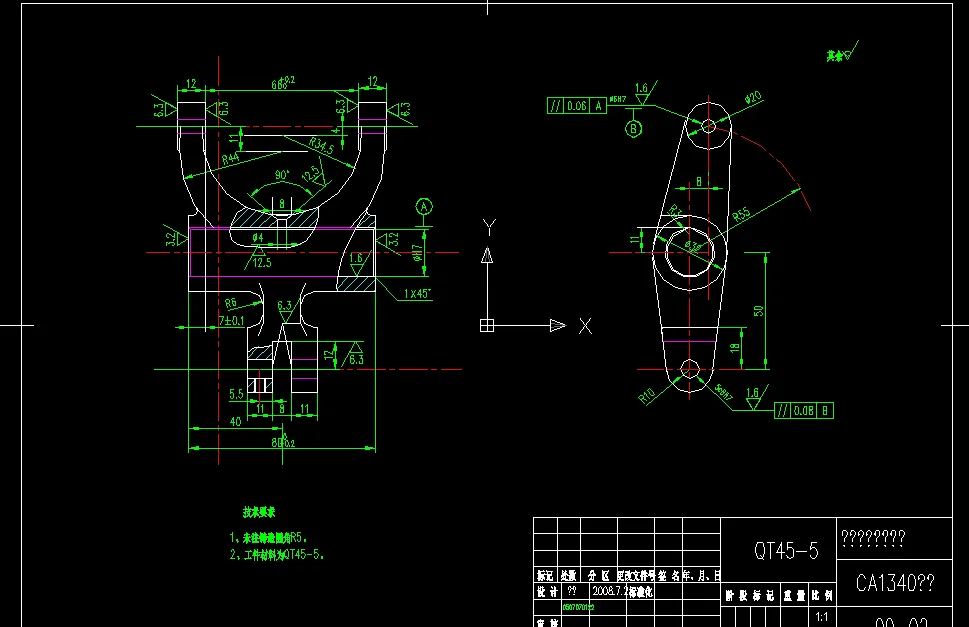 W147-CA1340自动车床杠杆[杠杆三]加工工艺及钻攻M4螺纹孔夹具设计