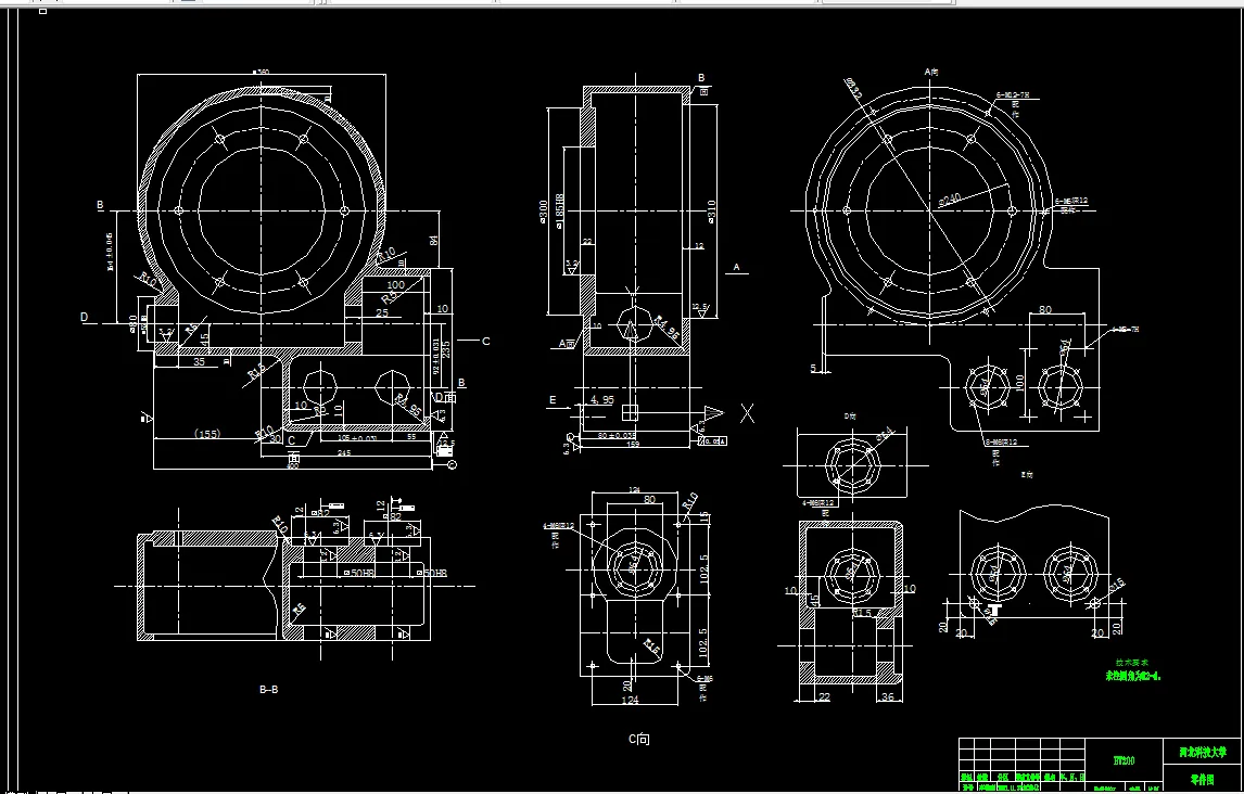 K116P-蜗轮减速箱体工艺及粗镗Ф82、50H8夹具设计