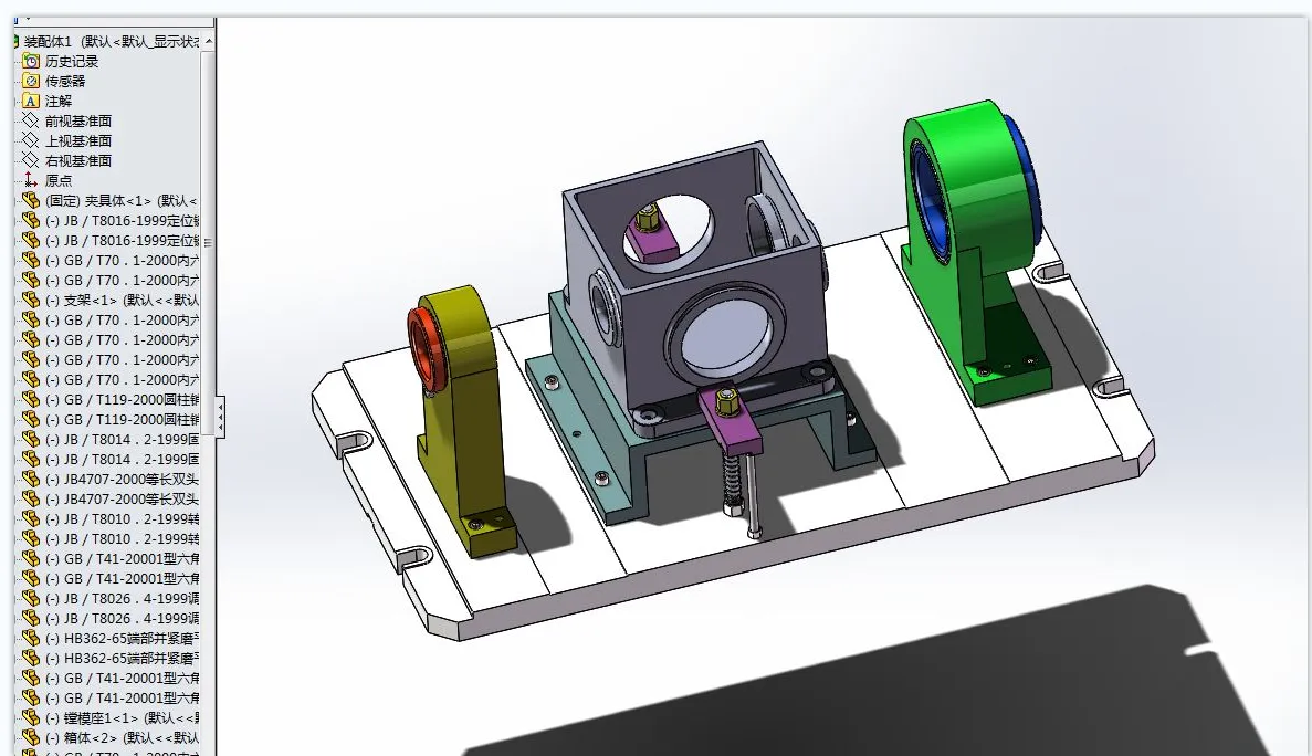 W109A-箱体的加工工艺及镗φ100和φ60孔夹具设计[含SW三维图]
