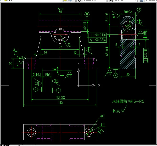 Y130B-车床支架钻2-Φ11孔锪2-Φ17孔夹具设计