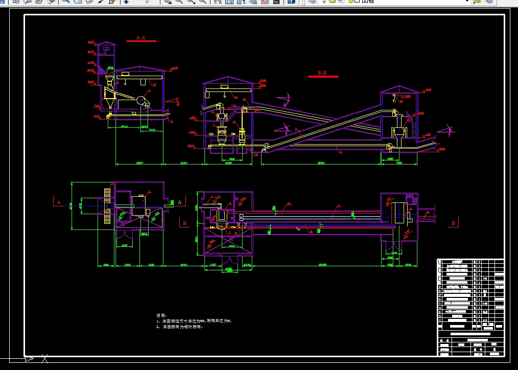 破碎筛分车间平断面图