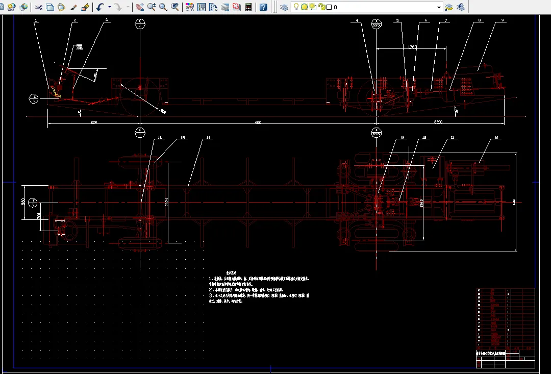 A0-城市大型公交客车底盘装配图