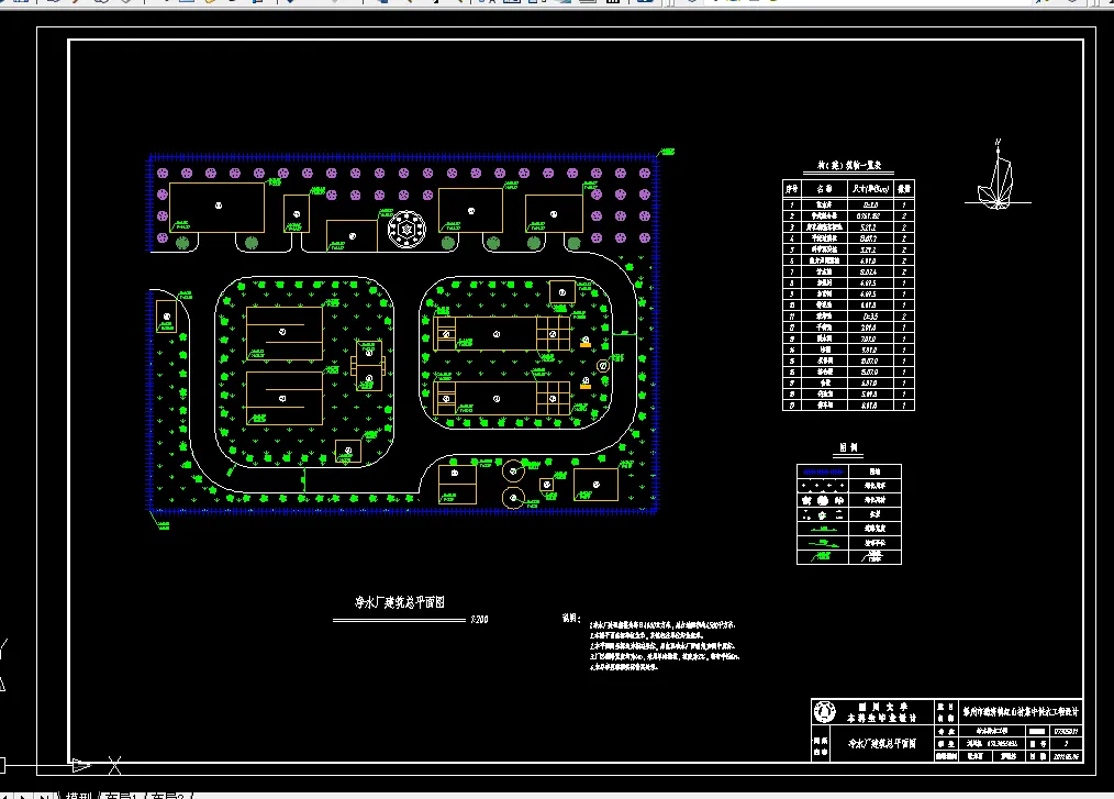 净水厂建筑总平面图