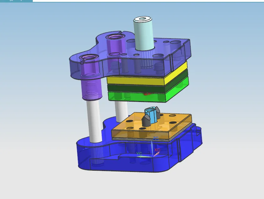 冲裁切边3D装配图