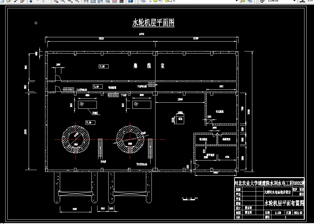 水轮机层平面布置图
