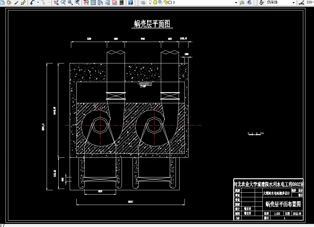 蜗壳层平面布置图