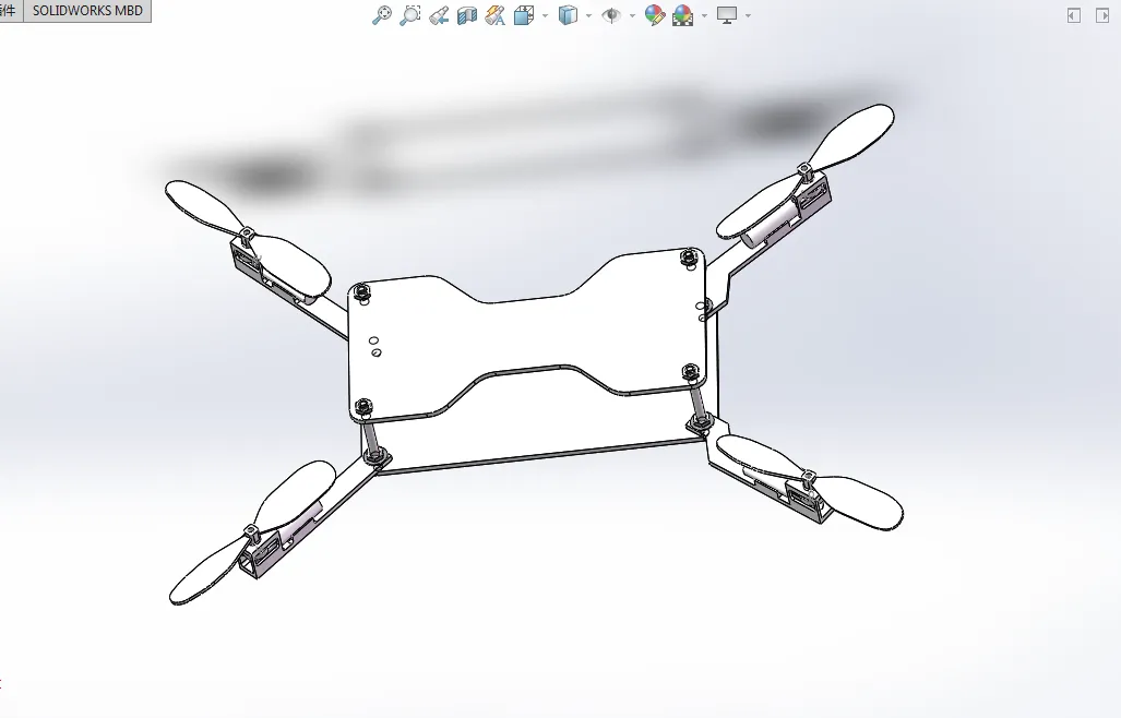 H735-便携式四轴飞行器的设计[含SW三维图]