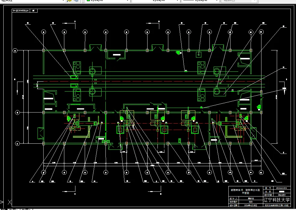 破粉碎混炼车间平面图