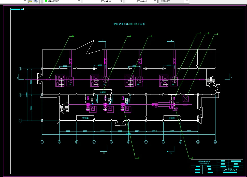 破粉碎混合车间平面图