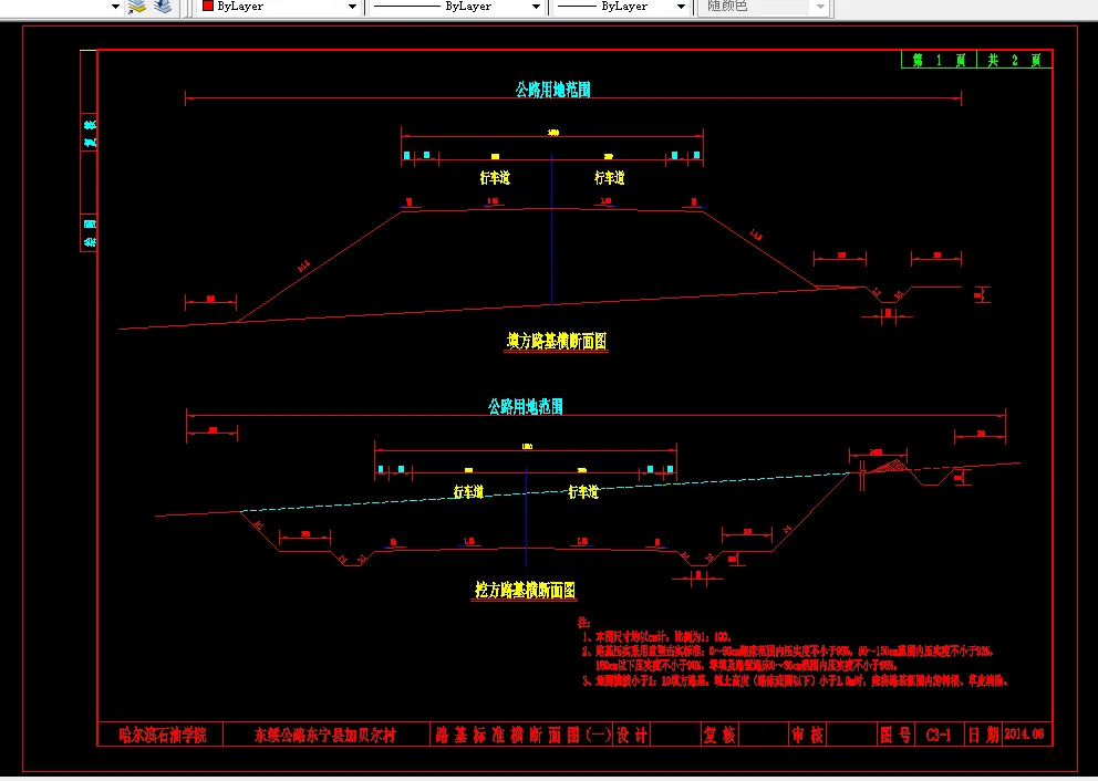 路基标准横断面图（一）