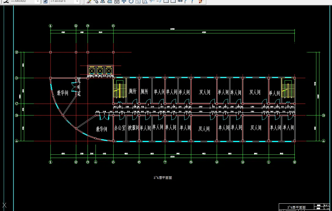 K618-七层框架结构旅馆设计-7200平米