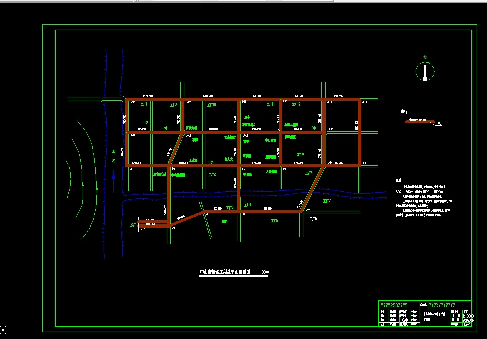 1给水工程总平面布置图da