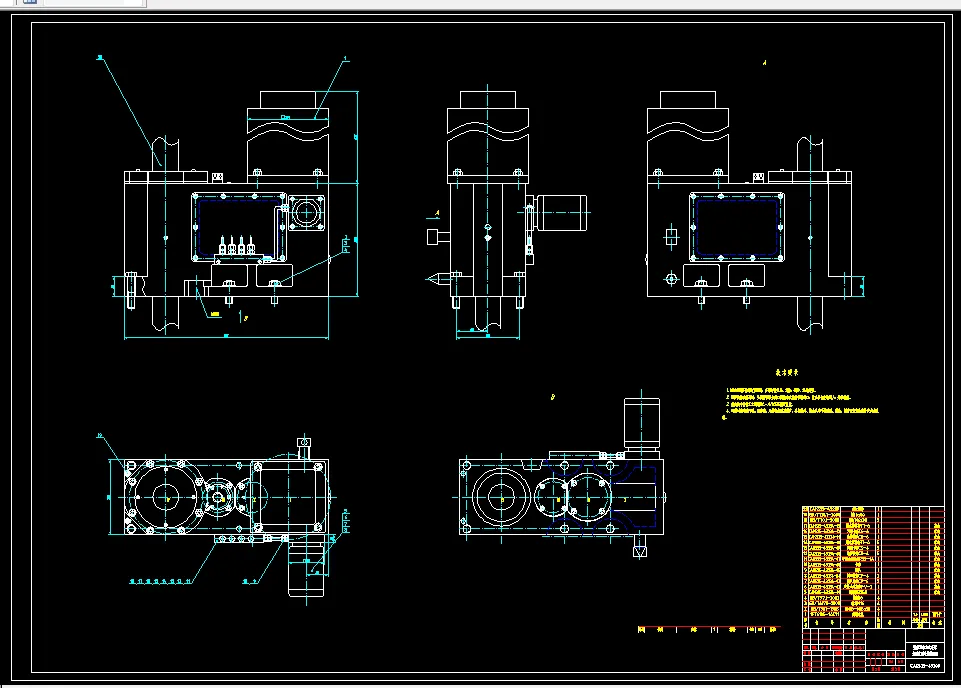 A0-右垂直进给箱机体装配图