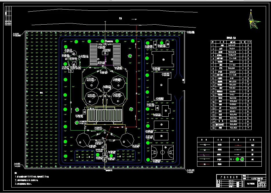 污水厂平面布置图
