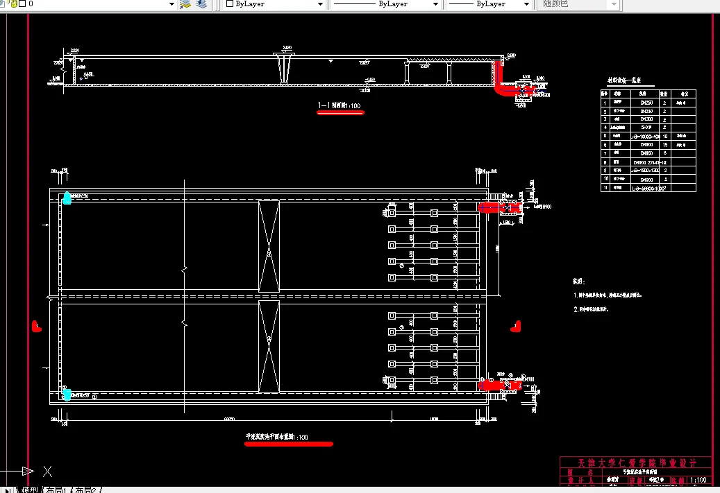平流沉淀池平剖面