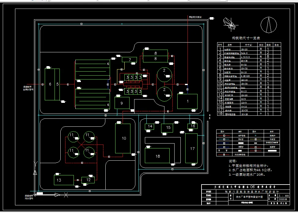 净水厂总平面布置图