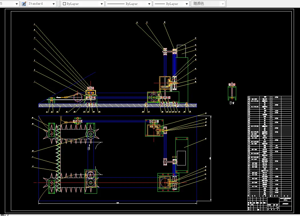 切割及拨禾装配图