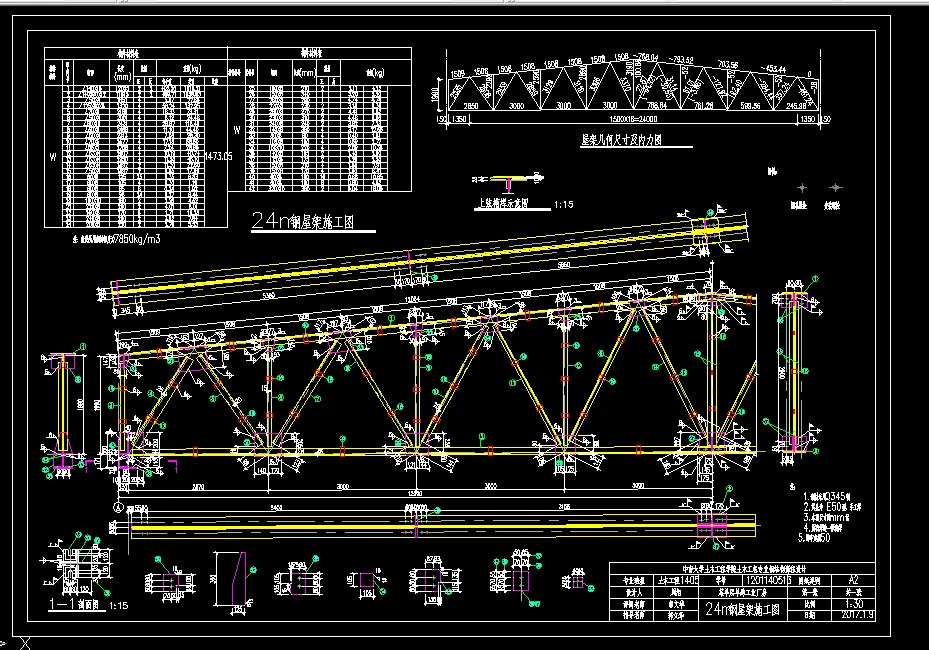 M317钢结构课程设计-某单层单跨工业厂房（24m）