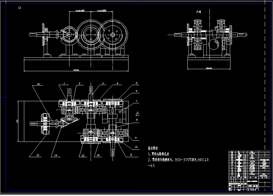 三级圆柱圆锥减速器-A0