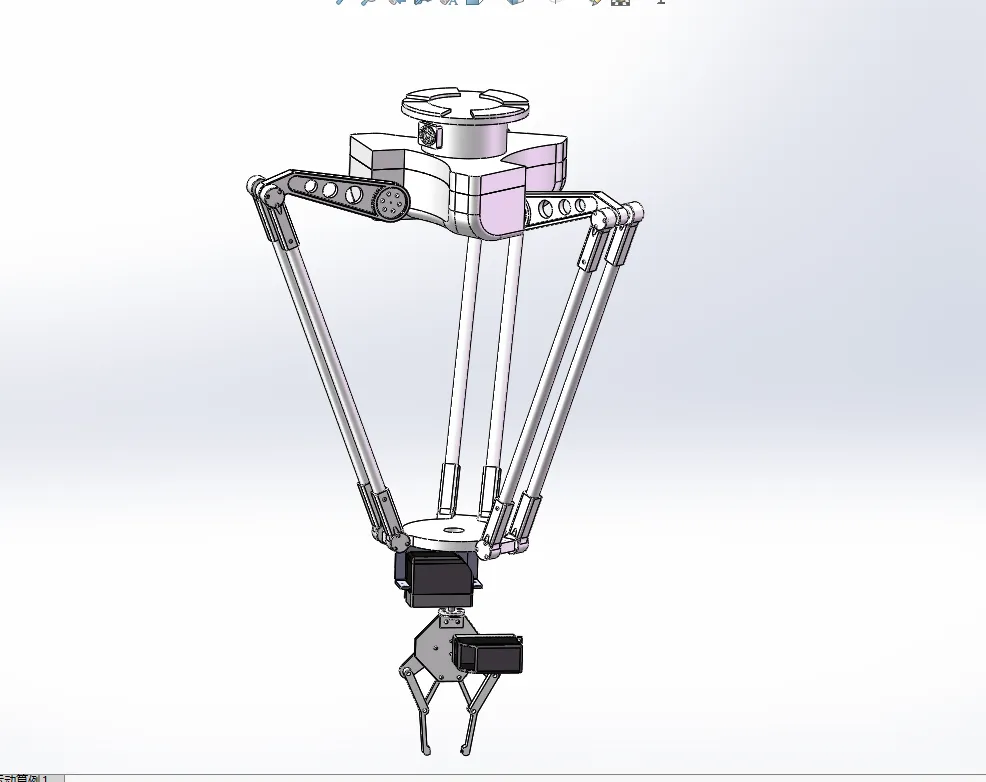 M817-四自由度物料搬运工业机器人设计【含SW三维图】并联有限元