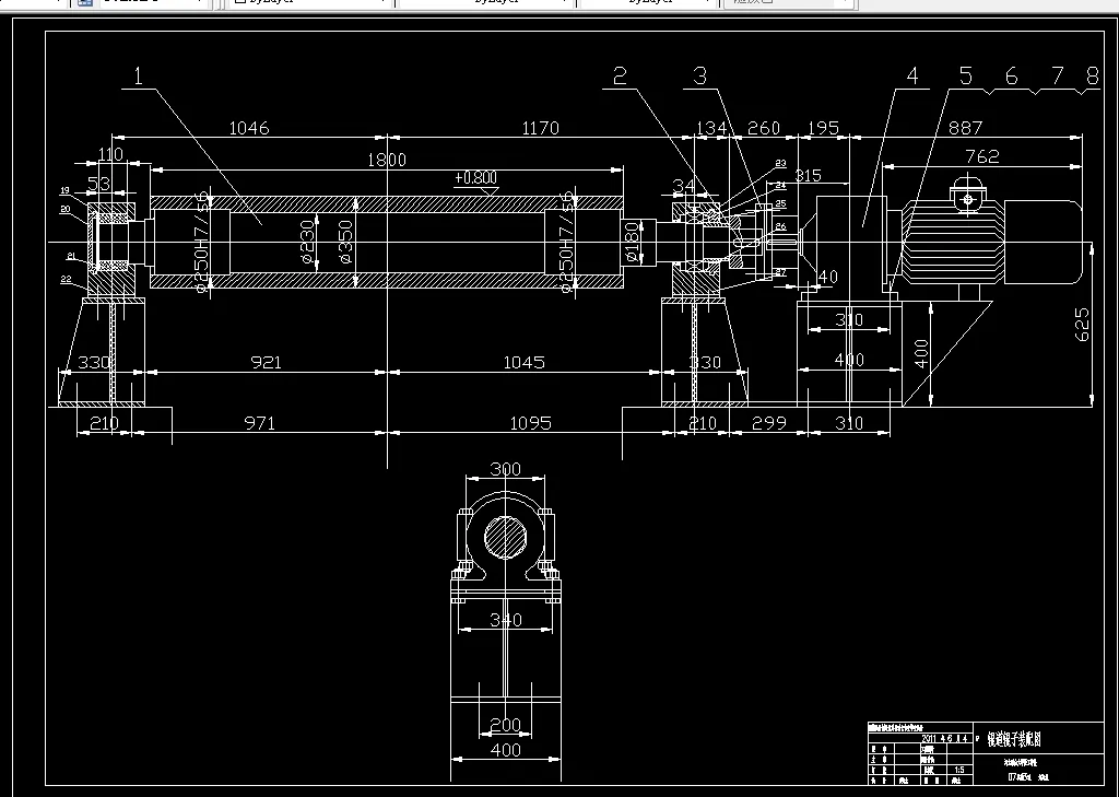 1#进出辊装配图