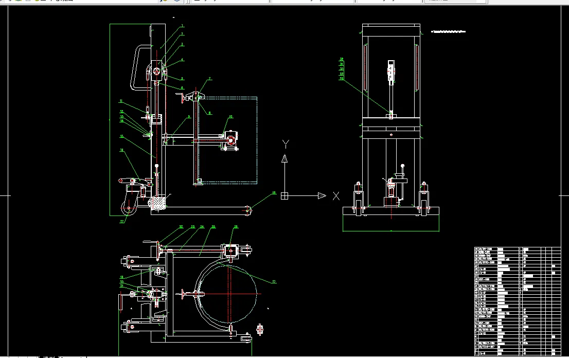 P091-揽桶机设计[油桶翻转车]