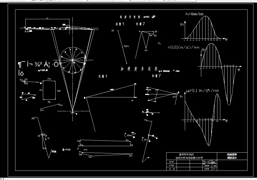 连杆机构运动线图A3