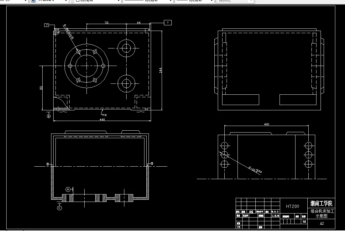 组合机床加工示意图