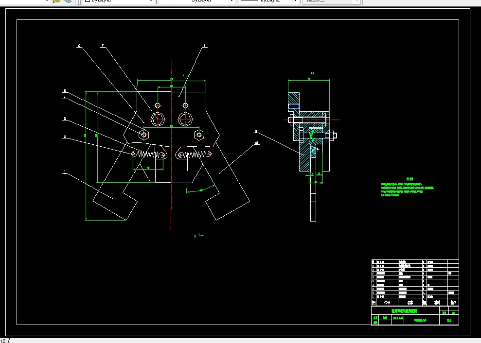 抱闸卸载装置装配图