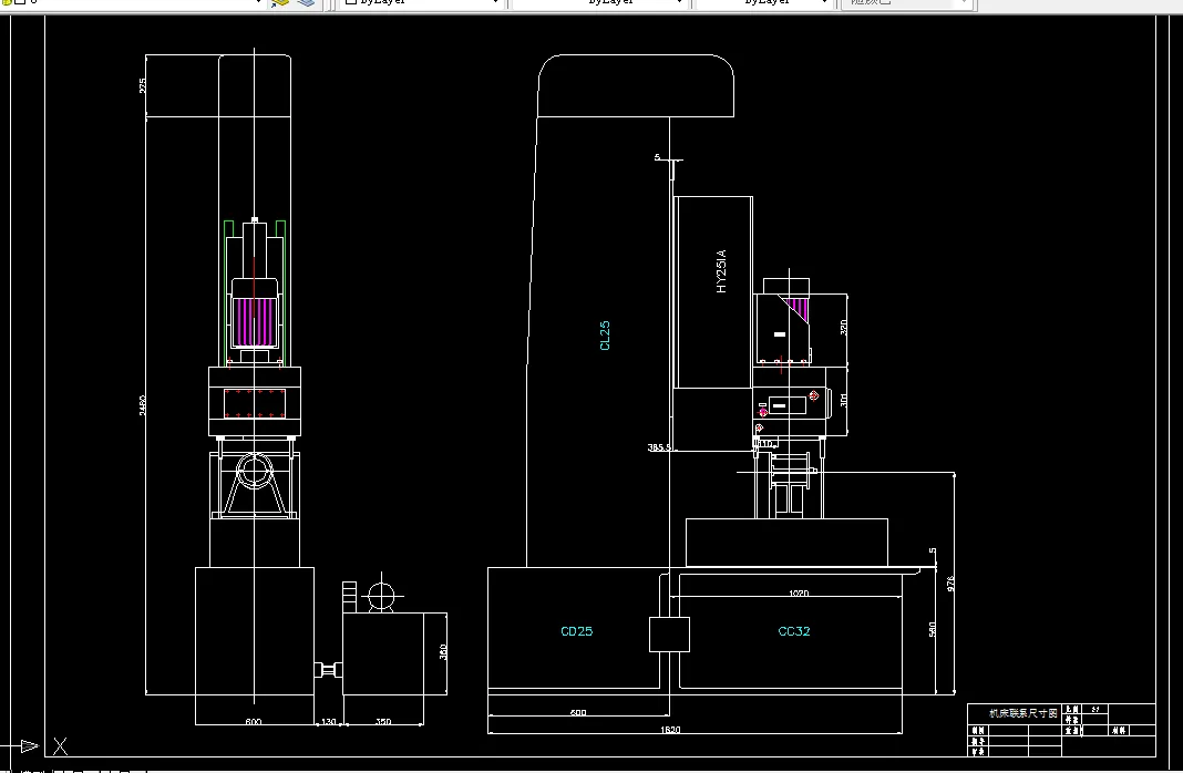 机床联系尺寸图
