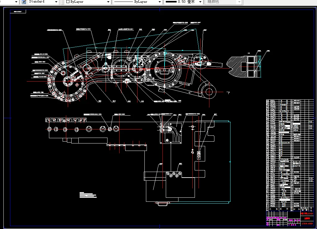 左截割部装配图