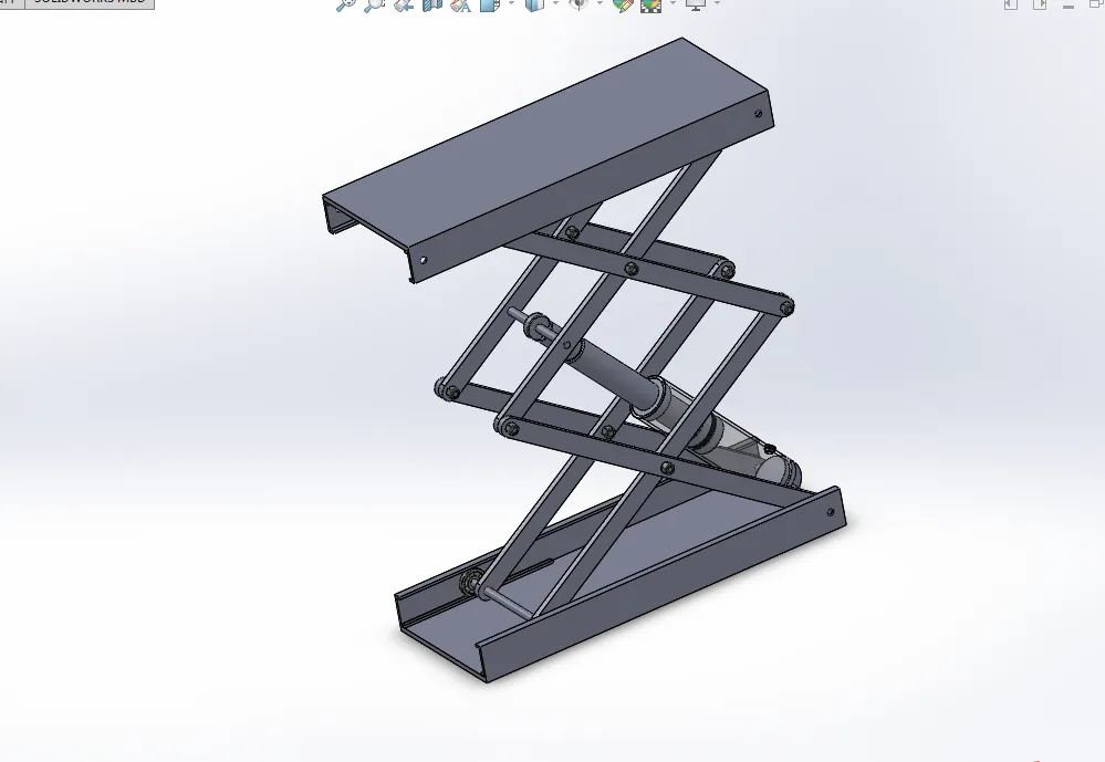 E284-小型产品的三维设计(举升机的三维设计）[含SW三维图]