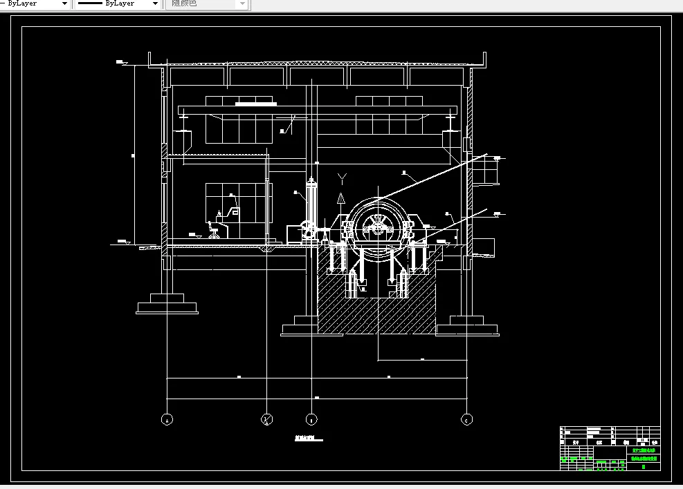 提升机房剖面布置图