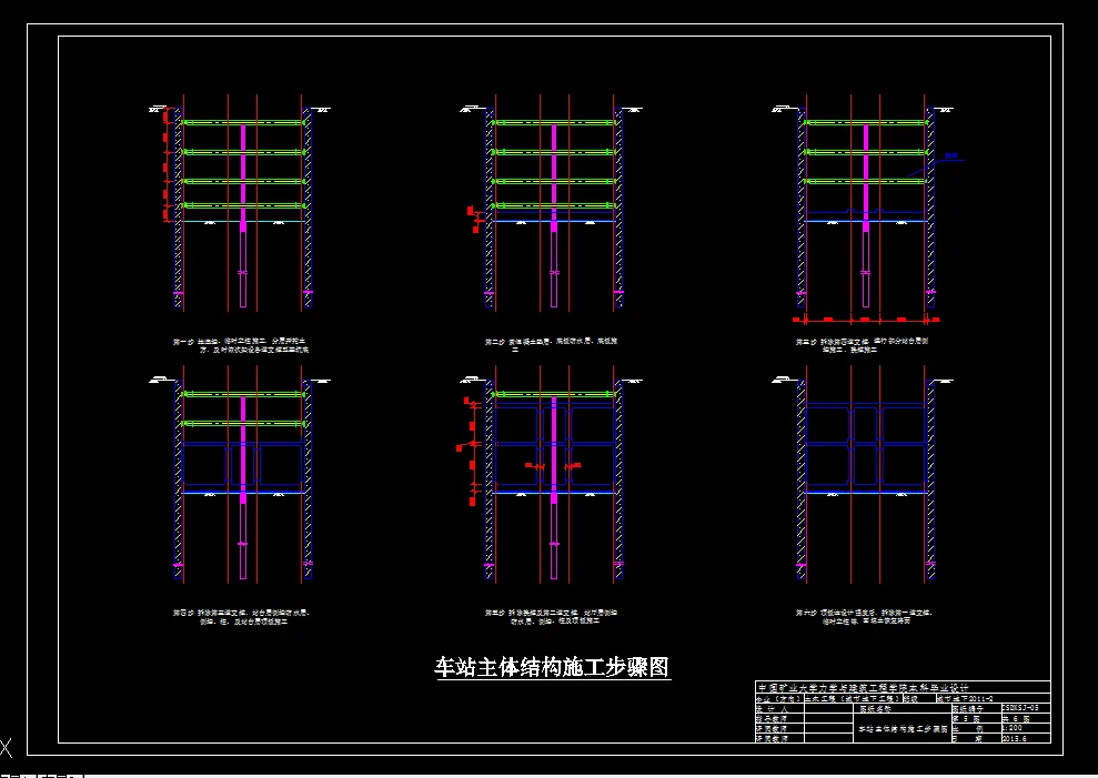 车站主体结构施工步骤图