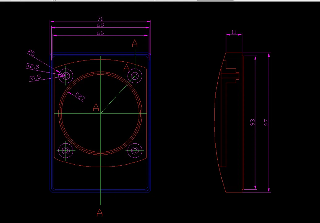 F103-家用迷你音响上壳模具设计