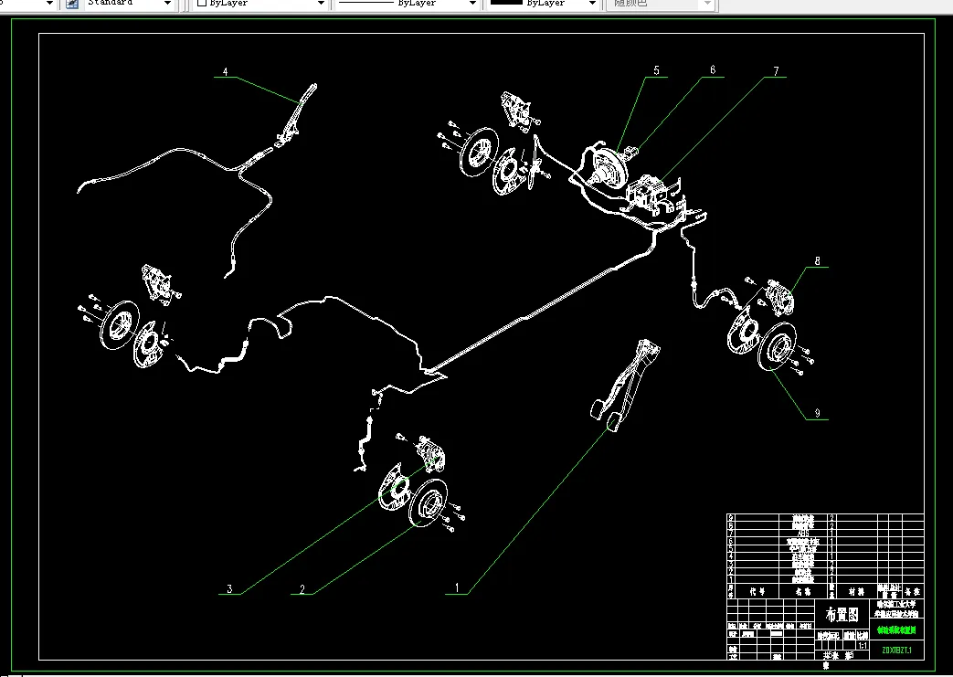 制动系统布置图
