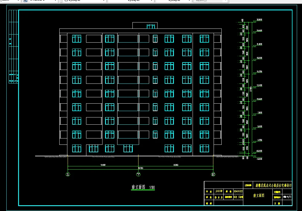 U010-某点式九层小高层住宅楼设计