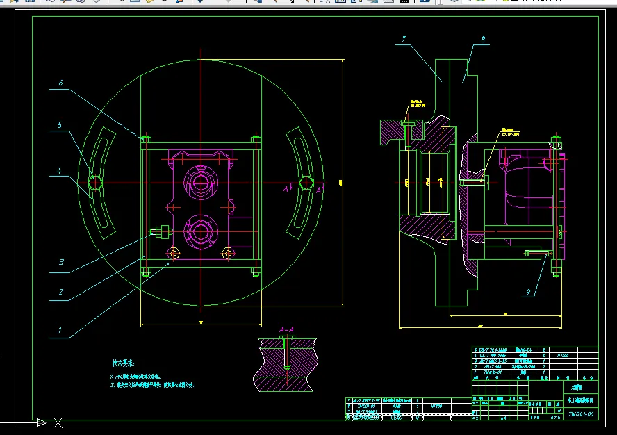 车上端面装配图
