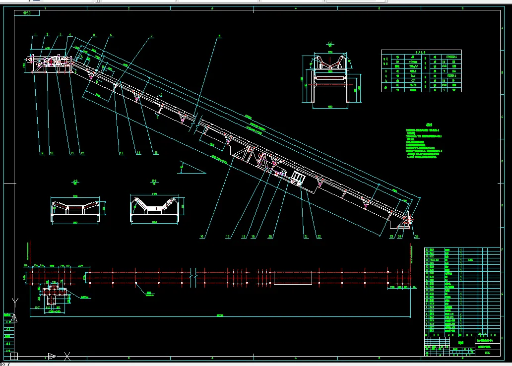 V448-大倾角下运带式输送机设计