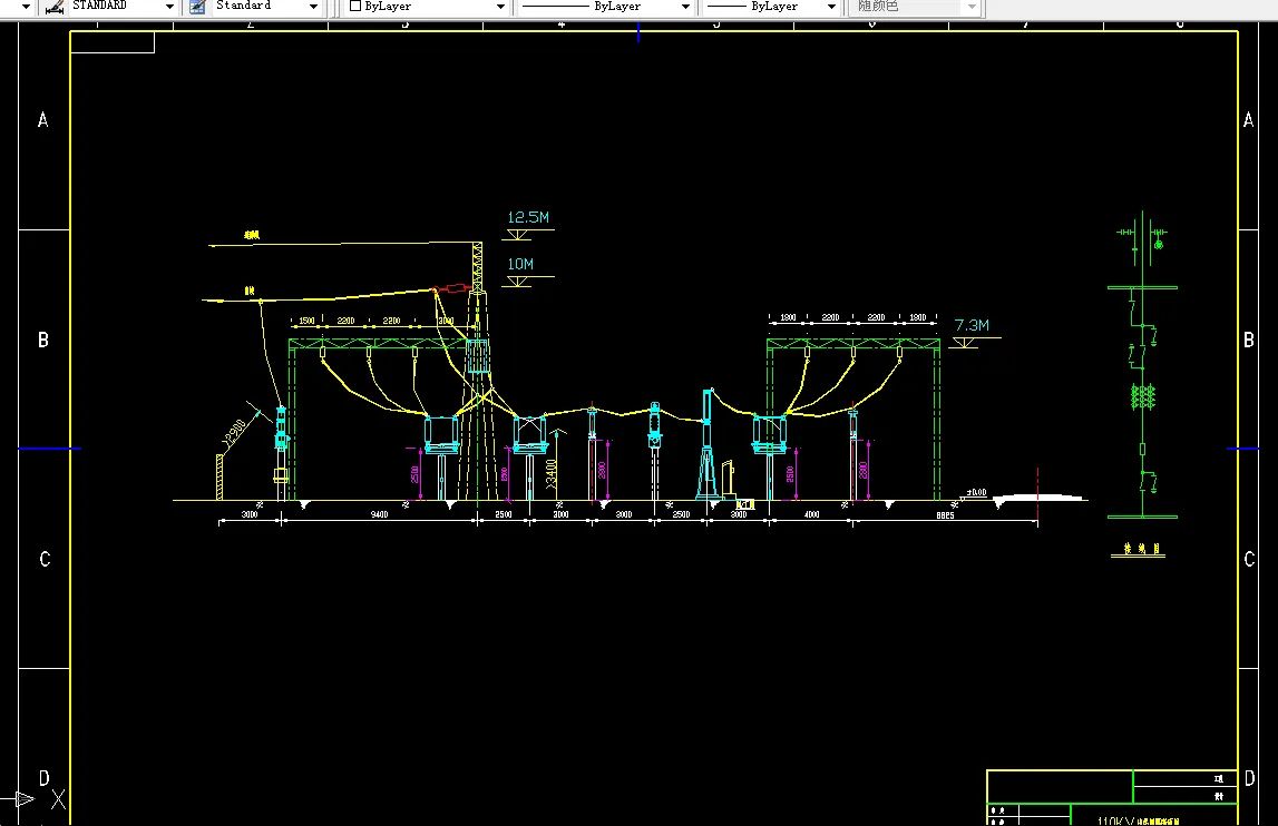 110KV出线间隔断面图
