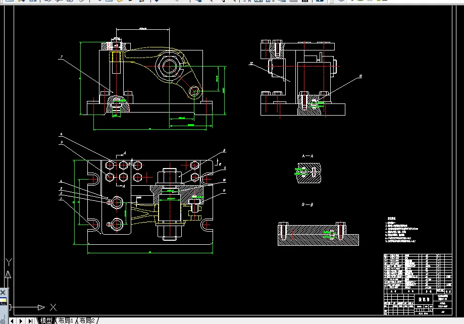 螺孔夹具装配图A0