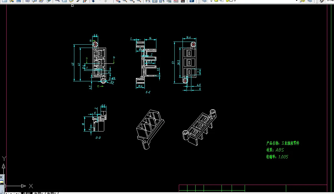 W159-工业插座零件塑料注塑模具设计[抽芯]