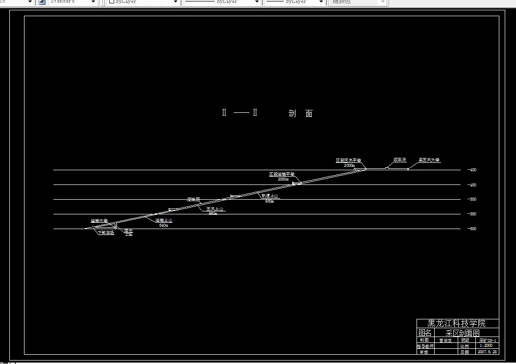 巷道布置剖面图