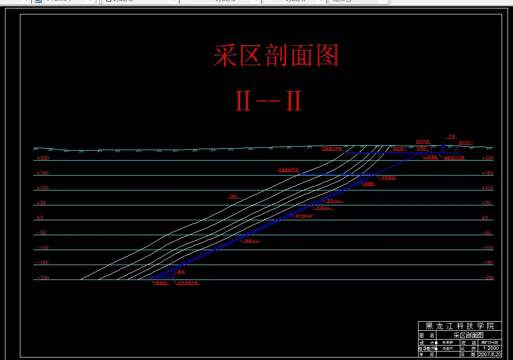 巷道布置剖面图