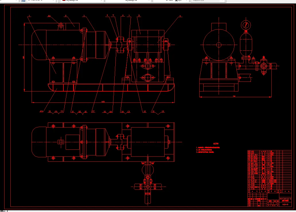 煤矿用泥浆泵装配图