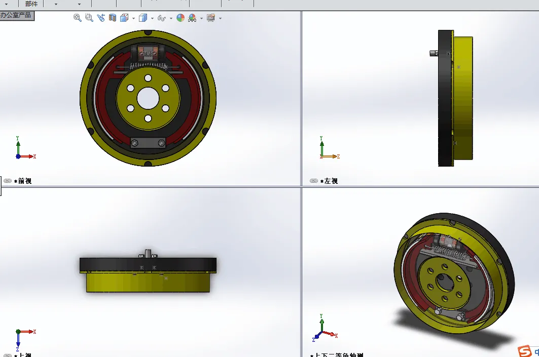 鼓式制动器三维图